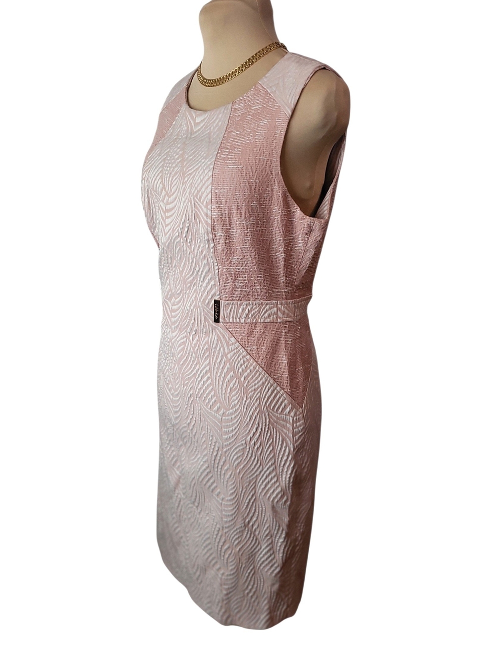 Calvin Klein Blush Pink Textured Sheath Dress